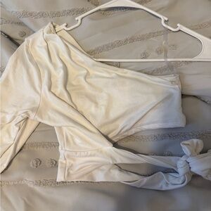 One-Shoulder Cream Top